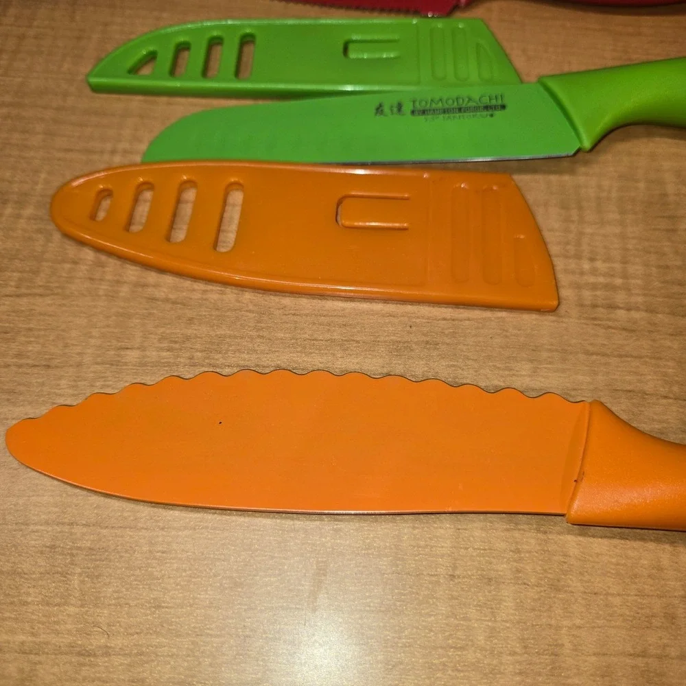 Colorful 5-piece set of Tomodachi Knives with Sheath Covers Hampton Forge‎ LTD